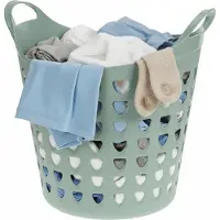 Excellent houseware Flexibele wasmand - groen - 26 liter - kunststof - 40 x 41 cm