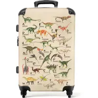 NoBoringSuitcases.com - Kinderkoffer dino jongen - Kindertrolley jongens - Koffer groot dinosaurus - Rolkoffer lichtgewicht voor kinderen - Reiskoffer met 4 wielen - Grote trolley XL - 20 kg bagage