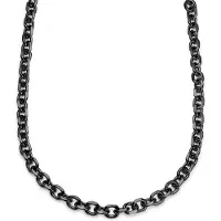 Lucleon Essentials | 10 mm Gunmetal Zwarte Ketting met Kabelschakels