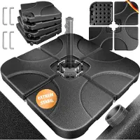 Kesser Parasoltegel Parasolvoet vulbaar tot 60 liter / 80 kg met water of zand Inclusief metalen verbinders - Zwart
