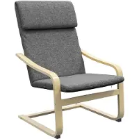 Sweiko Fauteuil - Met hoofdsteun - Maximale belasting 120kg - Linnen + massief hout - Grijs