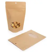 Packlinq Stazakken Kraft met ovaal Venster 13x7x20,5cm 113 gram met rond ophanggat (100 stuks) [ZBGO3KH]