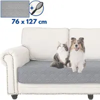 Hilvard - Hondendeken - Kattendeken - Bankbeschermer - Hondendeken auto achterbank - Geschikt voor bank, auto en bed - Grijs - 76 x 127cm - Hondenkleed - Hondenmat