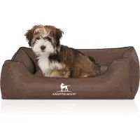 Knuffelwuff Hondenbed Scottsdale van kunstleer Bruin S 70 x 50cm
