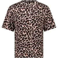Cars T-shirt met panterprint bruin Meisjes Viscose Ronde hals Dierenprint - maat 116