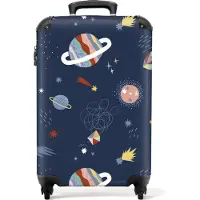NoBoringSuitcases.com - Kinderkoffer jongen - Kindertrolley jongens - Ruimte - Handbagage koffer lichtgewicht - Reiskoffer trolley kinderen - Rolkoffer met wieltjes - Past binnen 55x40x20 en 55x35x25