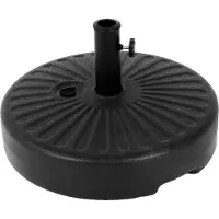 OKWISH Parasolvoet – Verzwaarbaar Tot 19 Liter Of 38 Kg – Kunststof En Staal – Zwart – Voor Tuin Balkon En Terras