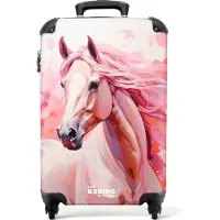 NoBoringSuitcases.com - Roze koffer meisje - Trolley paard - 55x35x25