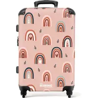 NoBoringSuitcases.com - Kinderkoffer meisje - Kindertrolley meisjes - Regenboog roze - Koffer kind groot - Rolkoffer lichtgewicht - Reiskoffer met 4 wielen - Grote trolley XL - 20 kg bagage