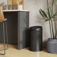 MODFU - Sensorafvalemmer - Softclose Deksel - Modern - Voor Keuken - Roestvrij Staal - Zwart - 30 L