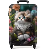 NoBoringSuitcases.com - Kinderkoffer meisje kitten - Reiskoffer meisjes - 55x35x25