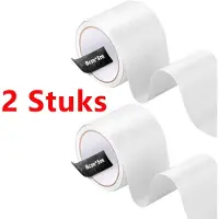 COOAU PE Waterdichte Stoffen Tape - Reparatie Tape - Waterdichte Tape - voor Tenten, Parasols, Partytenten, Zeildoeken, Vrachtwagenzeilen, Zonneschermen, Tent Reparatie Tape - Wit - 5 m X 8 cm - 2 Stuks