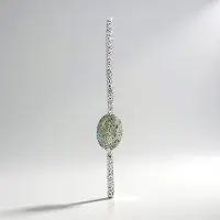 Cavill - Zilveren Hanger - 925 Sterling Zilver - 0,66 ct Ovale Labradoriet uit Madagaskar & 0,111 ct Witte Topaas - Elegant Luxe Sieraad