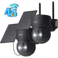 COOAU Beveiligingscameradraadloos TZ3-SNB334 – 2K 3MP FULL HD - Camerabewaking - Bewakingscamera Voor Buiten - Buitencamera - Buiten Camerametnachtzicht - Oplaadbaar - Zwart - 2 stuks