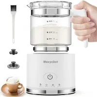 COOAU Elektrische Melkopschuimer - Warm/koud Opschuimen - 4-in-1Melkschuimer - Verwarmen - 600W - Wit