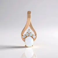 Cavill - Zilveren Hanger Rosé Verguld - 925 Sterling Zilver - Ovale Welo-opaal 1,325 ct + 5 Zirkonia 0,727 ct - Elegant, Uniek - Hangers voor Dames