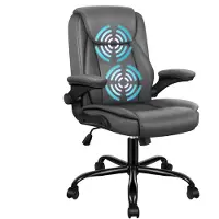 ALFORDSON Ergonomische massage bureaustoel met opklapbare armleuningen voor het werk, met een draagvermogen van 150 kg