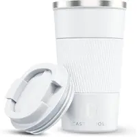 Castagnola Thermosbeker - Koffiebeker To Go - Travel Mug voor Koffie en Thee - Theebeker - 510 ML - RVS - Wit