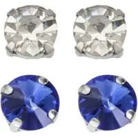 Charme Bijoux Magneetoorbellen 2 paar 8 mm wit en blauw