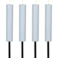 Anna's Collection Anna Collection solar kaars fakkel - 8x - wit - tuinsteker - H76 cm - 3D lont - tuinlamp