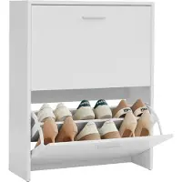 Casabel Moderne schoenenkast met 2 neerklapbare deuren - 12 paar schoenen - Schoenopbergkast van composiethout