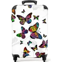 NoBoringSuitcases.com - Vlinder kinderkoffer meisje - Reiskoffer kinderen meisjes - 55x35x25