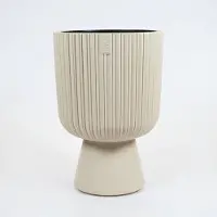 Vita bloempot Mika op voet 30 beige