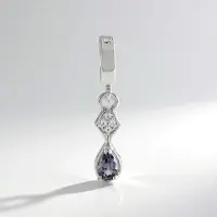 Cavill - 925 Sterling Zilver Geplateerde Hanger - 0,27 ct Madagaskar Granaat & 0,03 ct Cambodjaanse Zirkon - Druppelvorm