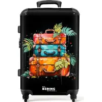 NoBoringSuitcases.com - Koffer groot - Rolkoffer lichtgewicht - Stapel koffers als street art - Reiskoffer met 4 wielen - Grote trolley XL - 20 kg bagage