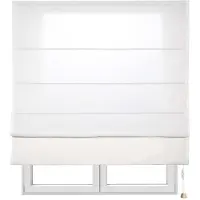 STORESDECO - Vouwgordijn met stokken, effen doorschijnend rolgordijn Crème, 120x250 cm