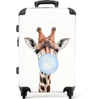 NoBoringSuitcases.com - Kinderkoffer giraf - Kindertrolley - Koffer kind groot - Rolkoffer lichtgewicht - Reiskoffer met 4 wielen - Grote trolley XL - 20 kg bagage