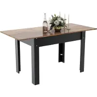 Puluomis - Uitschuifbare eettafel - 105-150x70 cm - Industriële keukentafel - Bruin - Rechthoekig tafelblad voor 4-6 personen