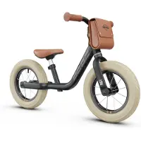 Berg MOOV12 Loopfiets - 2,5+ jaar - 12 inch - Lichtgewicht - Comfortabele luchtbanden - Verstelbaar Stuur en Zadel - Incl. Rugtasje - Retro Black