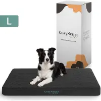 CozySense Orthopedisch Hondenkussen 90 X 55 Cm – Maat L - Waterdicht – Geschikt Als Benchkussen & Hondenbed - Wasbare Hoes - Zwart
