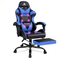 ALFORDSON Bequemer & Massage-Gamer-Stuhl: Verstellbare Rückenlehne (90°-150°) + 8-Punkt-Massage. Optimale Unterstützung für Kopf, Schultern & Taille. Ideal für Arbeit, Gaming & Entspannung.