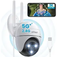 IeGeek 2,4G/5GHz PTZ-beveiligingscamera voor buiten - 2K 3MP dual-band wifi-bewakingscamera - kleurennachtzicht - met menselijke detectie