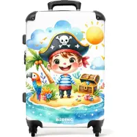 NoBoringSuitcases.com - Kindertrolley jongens piraat - Reiskoffer kinderen - 20 kg bagage