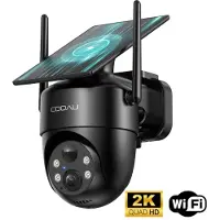 COOAU Security Solo Camera C5 - 2K HD-resolutie - 355° Pan & 120° Tilt - AI Auto Lock en Tracking - Zonne-energie - Geen Abonnementskosten - Draadloze Beveiligingscamera
