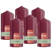 Bolsius - Glanzende Stompkaarsen - 6 Stuks - Rood - 13cm - 43 branduren