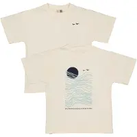 LEVV Little T-shirt met backprint ecru Jongens Katoen Ronde hals Backprint - maat 98
