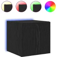 vidaXL TV Wandkast 30,5 x 35 x 30 cm Zwart Eiken Bewerkt hout