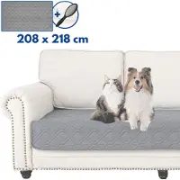 Hilvard - Hondendeken groot wasbaar - Kattendeken - Hondendeken auto achterbank - Bankbeschermer - Geschikt voor bank, auto en bed - Grijs - 208 x 218cm - Hondenkleed - Hondenmat