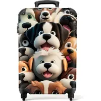NoBoringSuitcases.com - Kinder reiskoffer met honden - Trolley koffer kinderen - 55x35x25