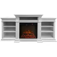 DIVINA FIRE BIDEN elektrische vloerhaard in wit hout L179 x D48 x H85