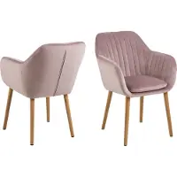 Ebuy24 Emilee eetkamerstoel roze, eik.