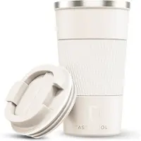 Castagnola Thermosbeker - Koffiebeker To Go - Travel Mug voor Koffie en Thee - Theebeker - 510 ML - RVS - Offwhite