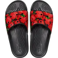 Crocs Classic Hyperreal Slippers Zwart/Rood Maat 42/43 US M9/W11