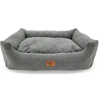 Odol-Plusz Hondenmand Bouclé 95×75 cm – Luxe Hondenbed, Zachte Sofa voor Middelgrote Honden, grafiet