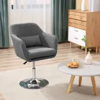 MODFU - Bureaustoel - Hoogteverstelbaar - 360° Draaibaar - Voor Bureau - Polyester - Donkergrijs - 60 x 60 x 79-91 cm