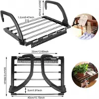 COOAU Droogrek - Ophang Drookrek - Droogrek Balkon - Wasdroger -Radiatordroger - Inklapbaar - Hangdroger - Balkonwasdroger - 40 x 32 cm - Wasrek, Verwarming - Washouder voor Kleine Sokken